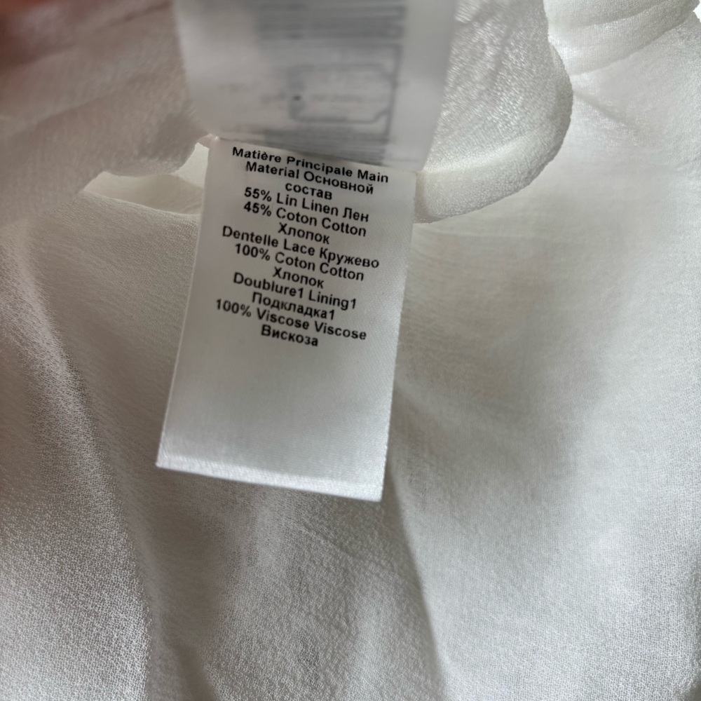 Isabel MARANT ÉTOILE Veona lace-trimmed linen cotton-blend midi dress white FR36 - Picture 7 of 12